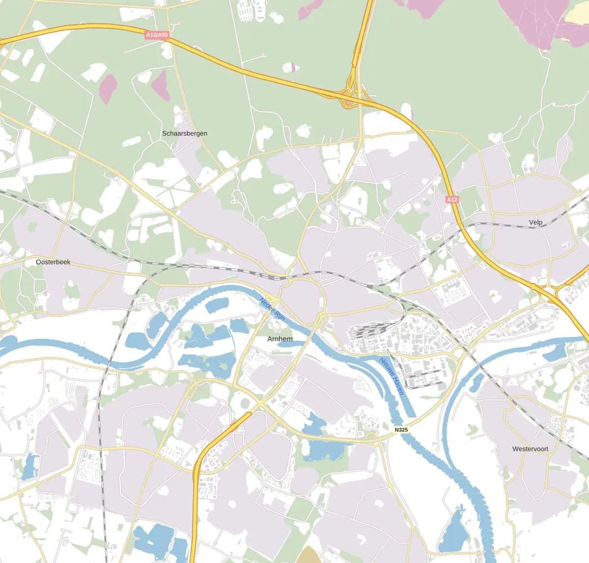 Kaart van Arnhem met de wijken waar onze monteurs komen