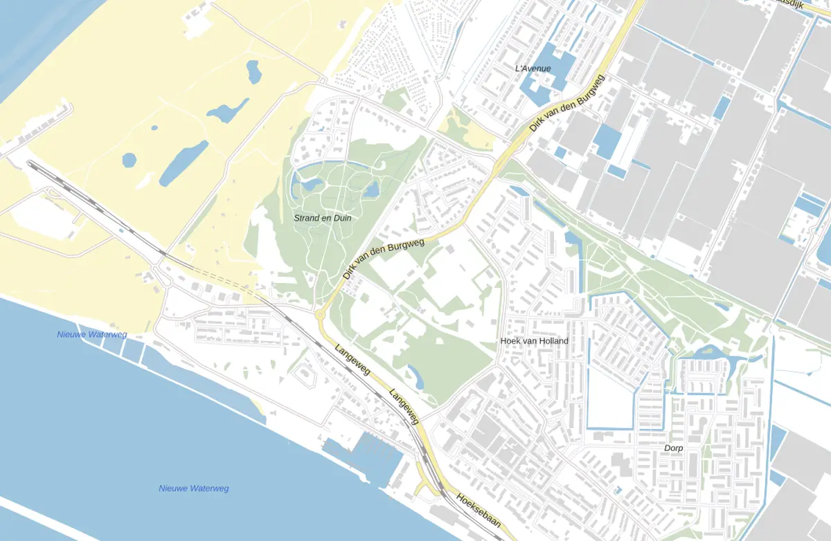 Kaart van Hoek van Holland met de wijken waar onze monteurs komen