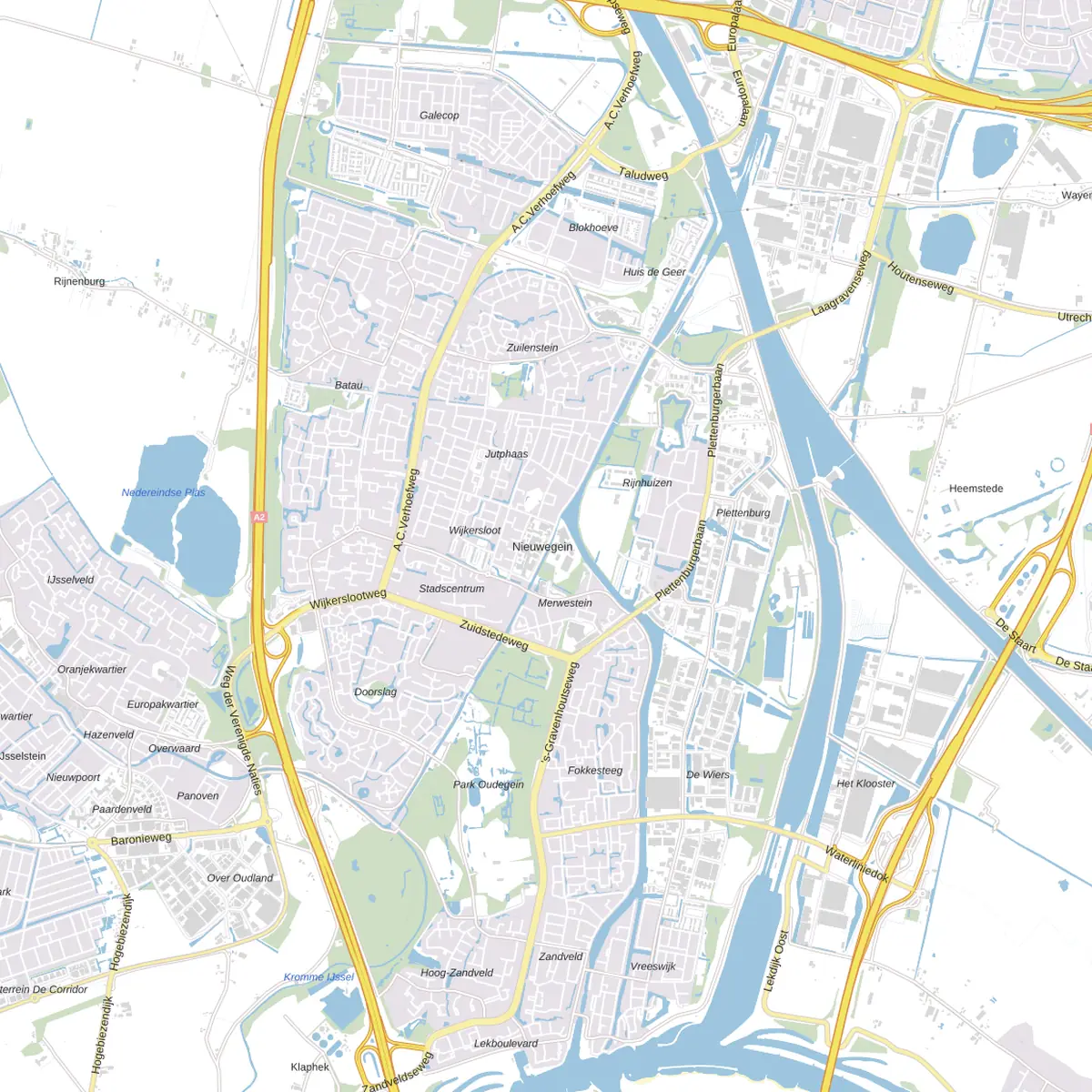 Kaart van Nieuwegein met de wijken waar onze monteurs komen