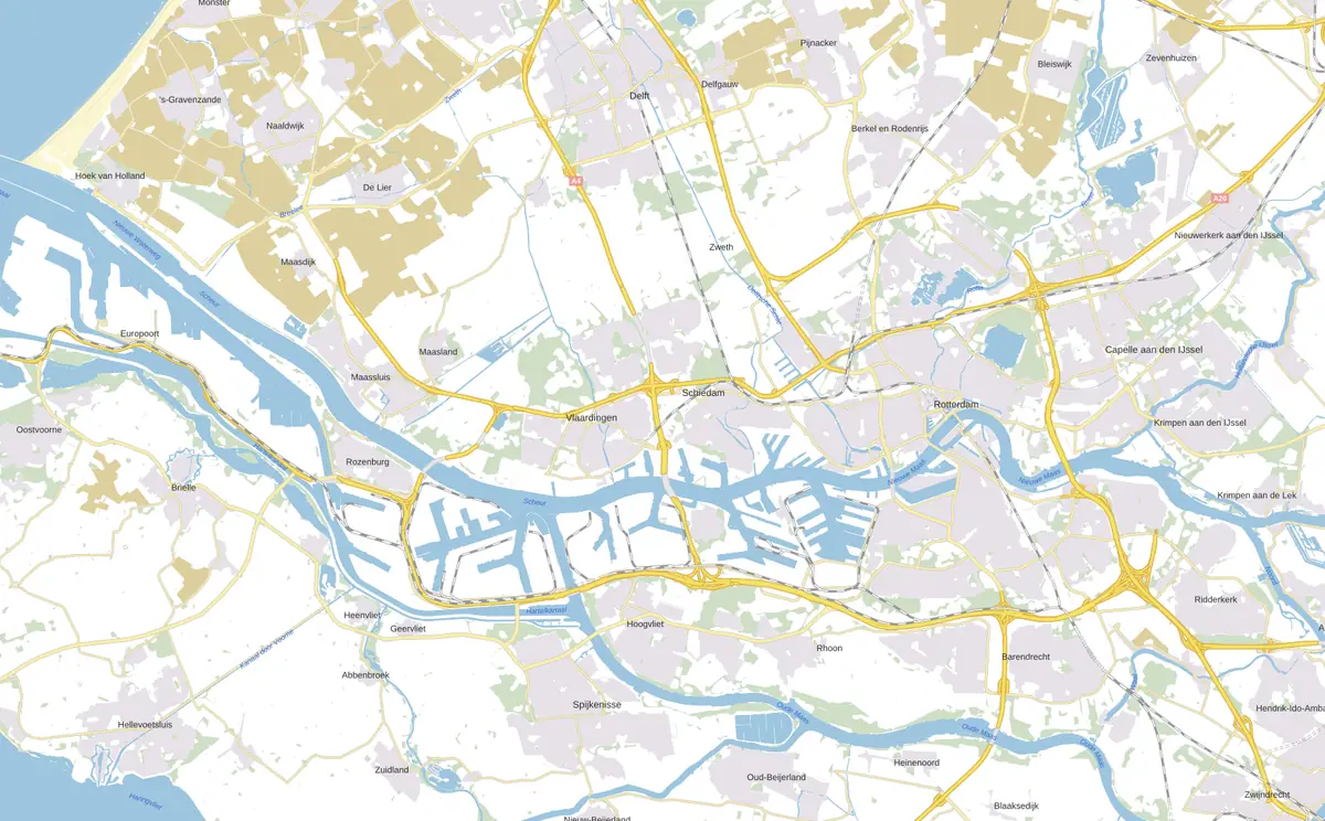 Kaart van Rotterdam met de wijken waar onze monteurs komen